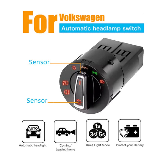VW Headlight Control Switch with Light Sensor - Golf Passat Polo